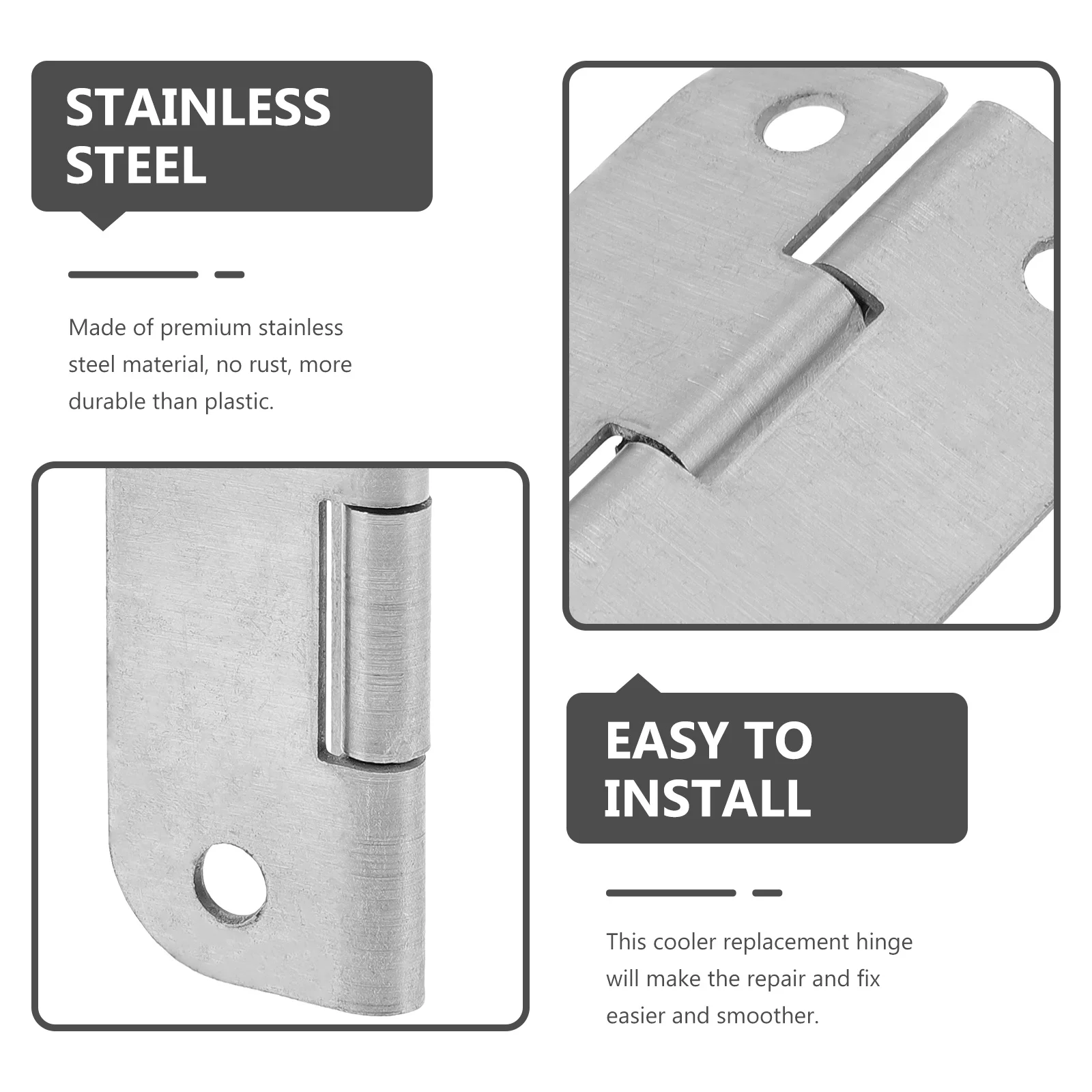 

6Pcs Cooler Replacement Hinges Stainless Steel for Coolers 25-165qt Heavy Duty Durable Freezer Repair Parts