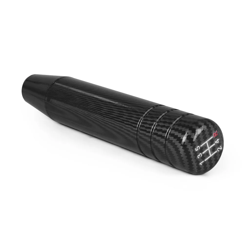 18CM Aluminum Carbon Fibre Style Gear Shift Knob Racing Car Universal Manual Transmission Shifter Lever Knob With three adapters