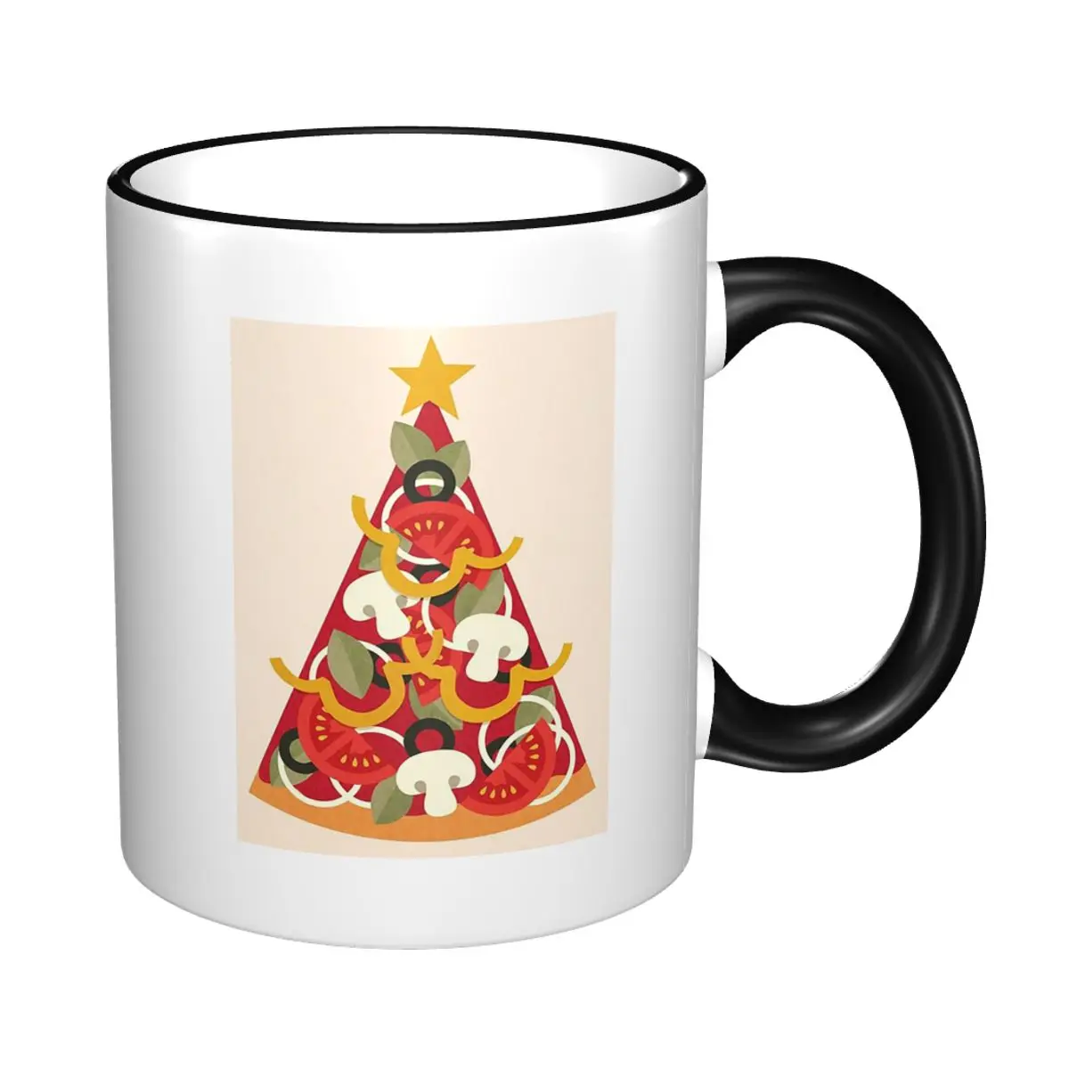 Pizza On Earth - Vegetarian Version Mug Funny Ceramic Coffee Cups Tea Mugs Milk Cup Drinkware Gift for Friends