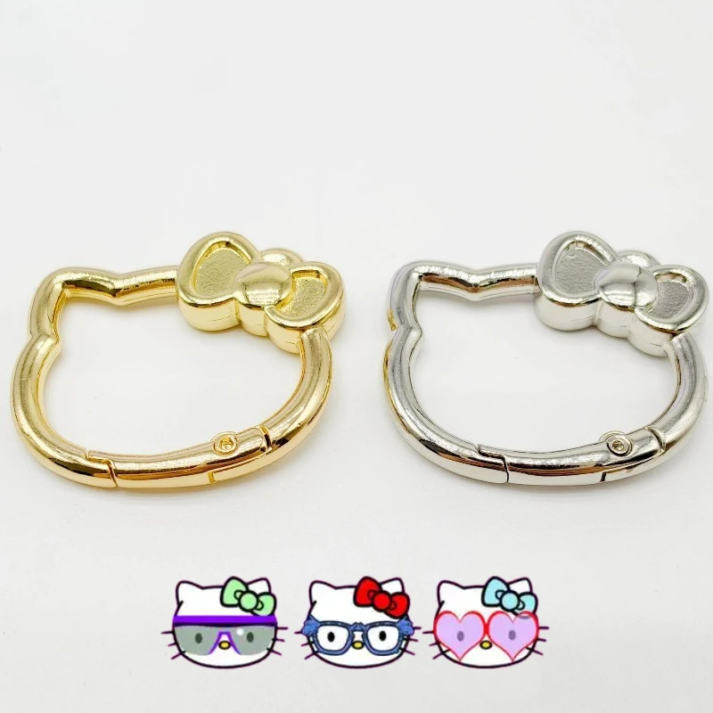 

Sanrio Hello Kitty весенняя застежка брелок для телефона ремешок подвески мультфильм открывающийся круглый карабин брелок зажимы аксессуары с крючками