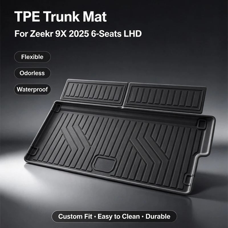 For Zeekr 9X 2025 6-Seats LHD Eco-Friendly TPE Trunk Mat Non-Slip Dustproof Car Cargo Liner Auto Interior Accessories