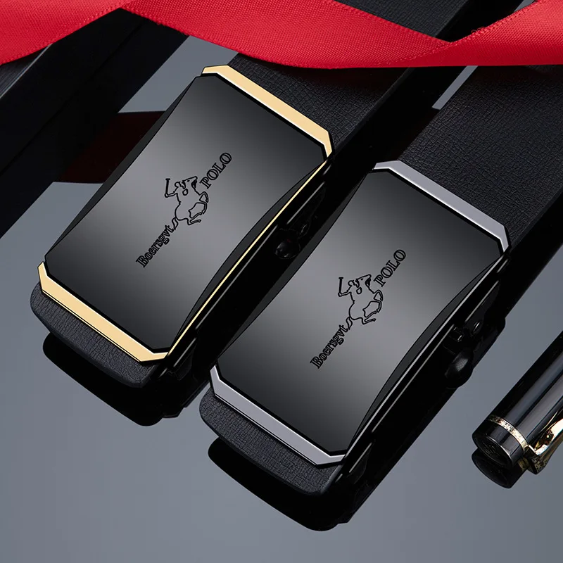 Sabuk Kulit Sapi Asli Model Gesper Otomatis Tanpa Gigi, Modis dan Serbaguna untuk Pria ​