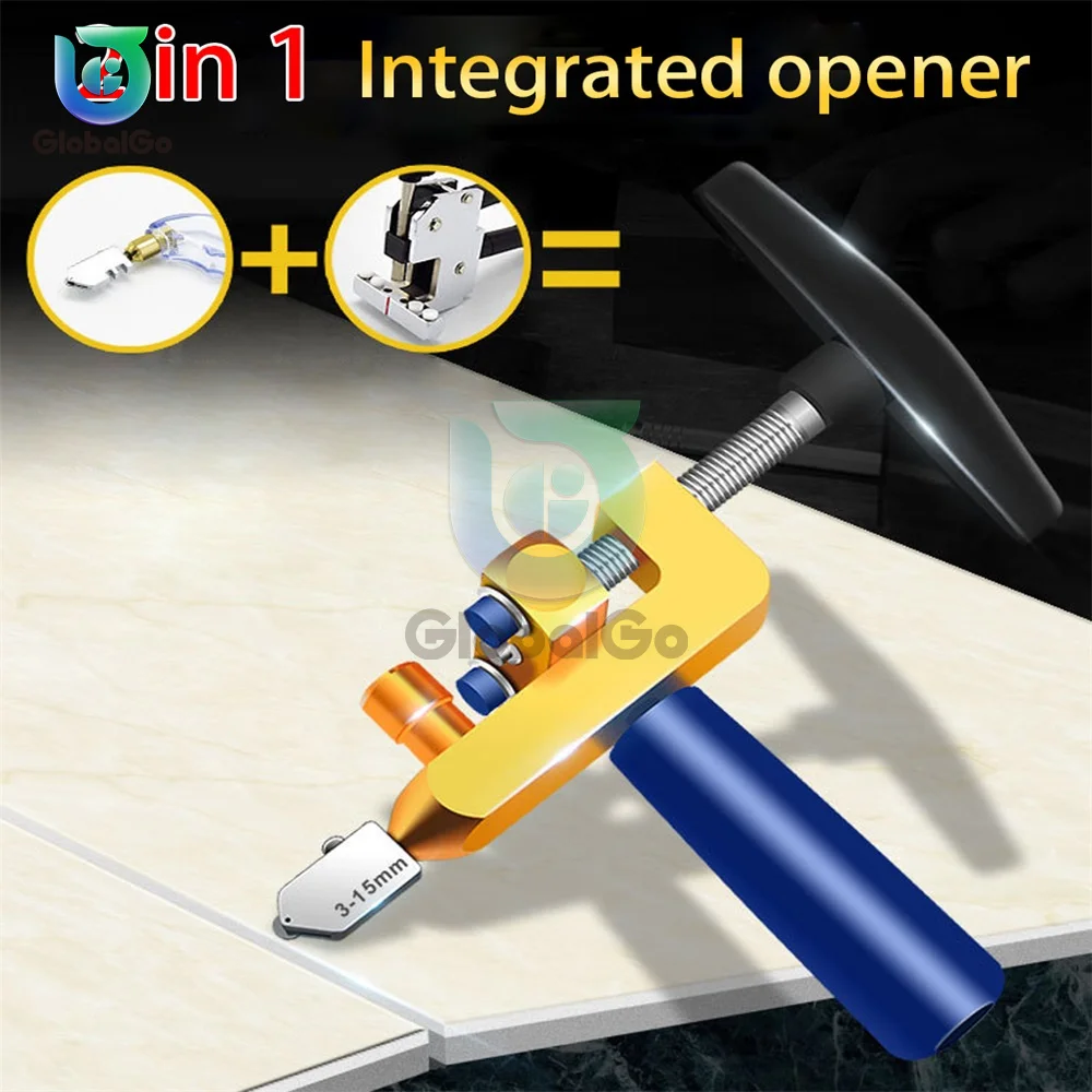 2 In 1 Keramische Tegel Glas Snijden 8Pcs Professionele Gemakkelijk Glide Glazen Tegel Cutter Aluminiumlegering Draagbare Bouw Cutter te