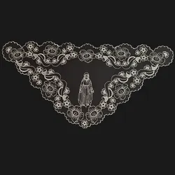 Embroidery Triangular Lace Mantilla Women Head Covering Church Catholic Veil