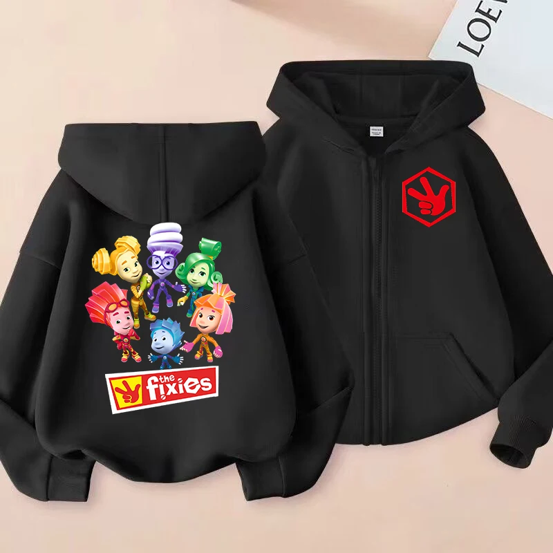 The Fixies Zip Up Hoodie Children Clothes Boys Zipper Sport Shirt Fashion Girl Zipper Sweatshirt Xmas Gift Baby Casual Tops
