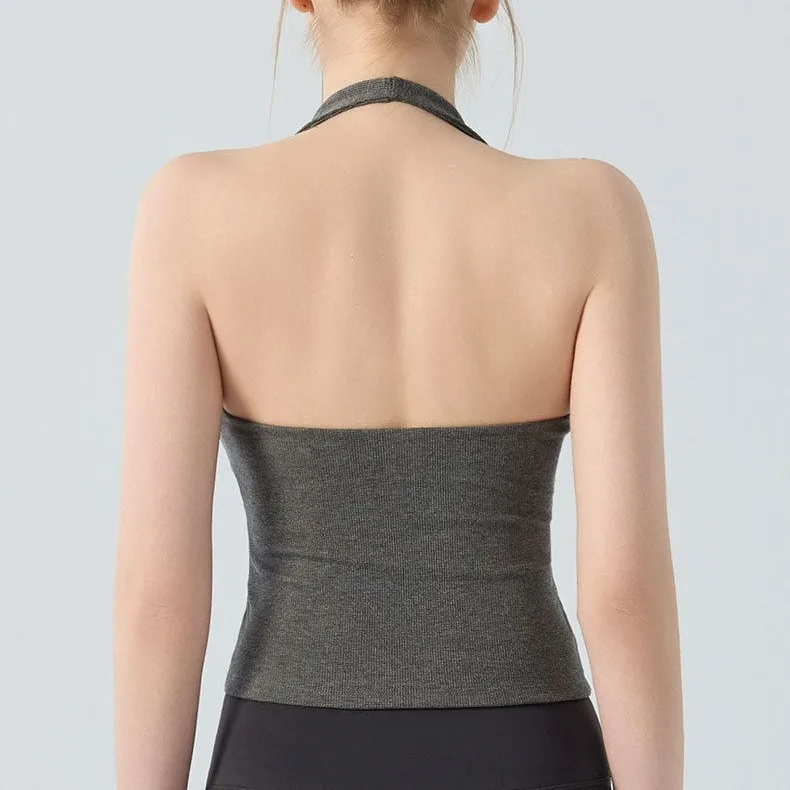 Sports Underwear Shockproof Outer Wear Beautiful Back Suspenders, Training Yoga Vest With Chest Pads, Sexy Gathering Bra