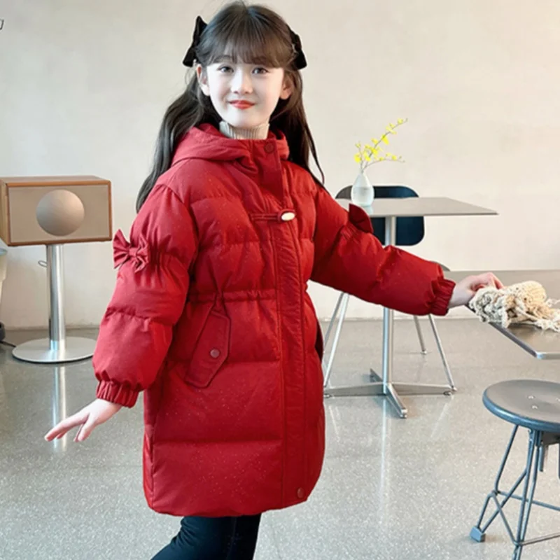 

Girls Coat Overcoat Jacket Windbreak Outerwear 2024 Princess Winter Autumn Warm Cotton School Sport Teenagers Children's Clothin