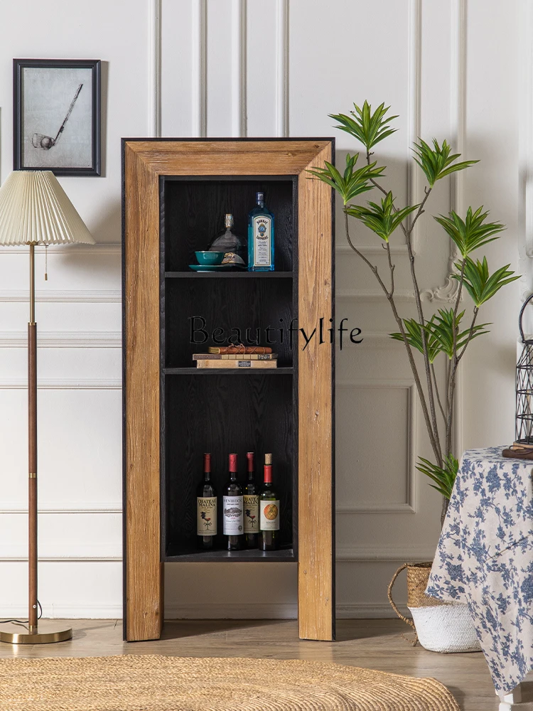 

American Retro Wine Cabinet Solid Wood Living Room Silent Wind Locker