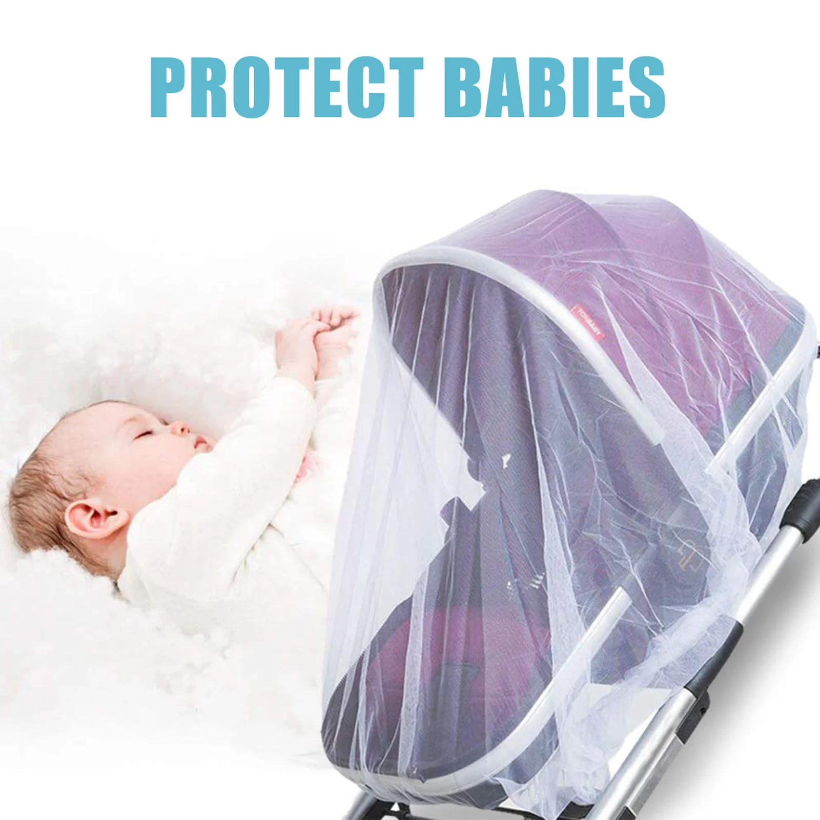 2 قطعة شبكة حشرات لعربة الأطفال حماية ضد البق النحل الحشرات الطائرة لسرير الأطفال مقعد السيارة شبكة عربة الأطفال #1