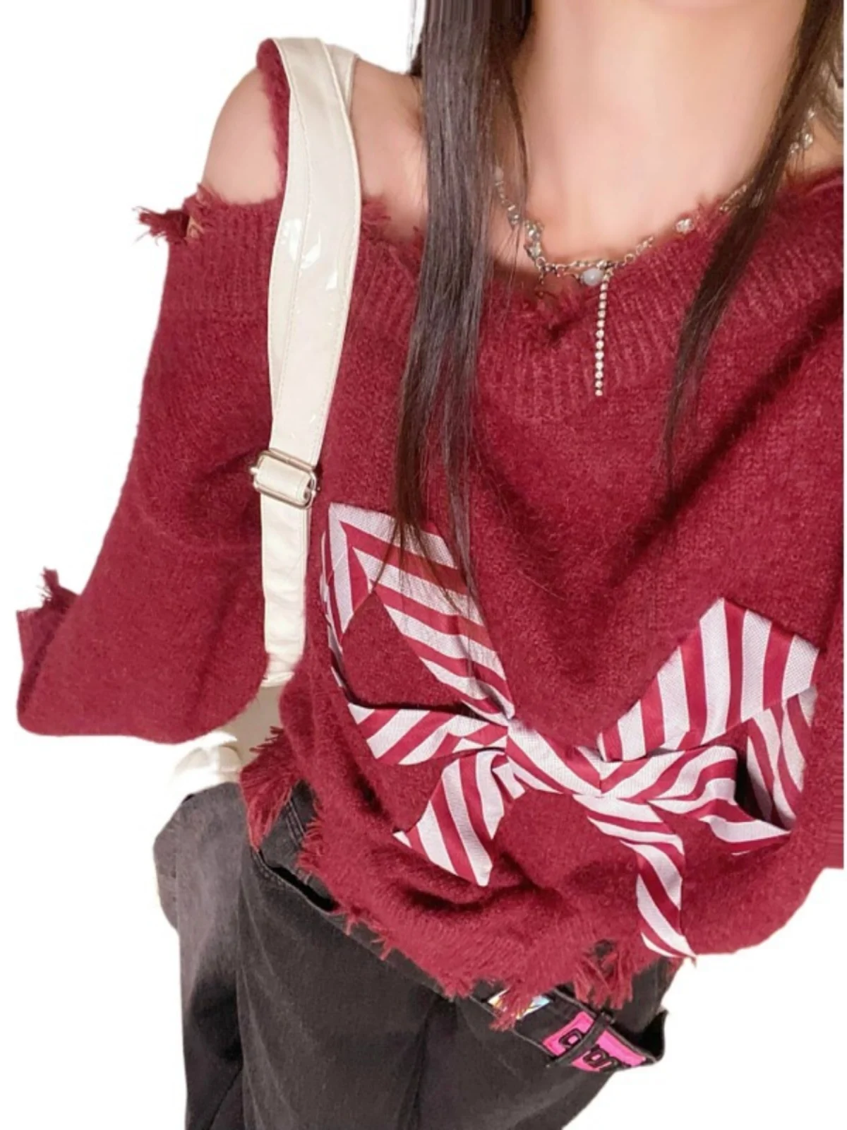 High Waist Wide Leg Jeans Women's Casual Sle adient Color High Waist Zipper Design Spring Faion plus Size Loose Fit Pants