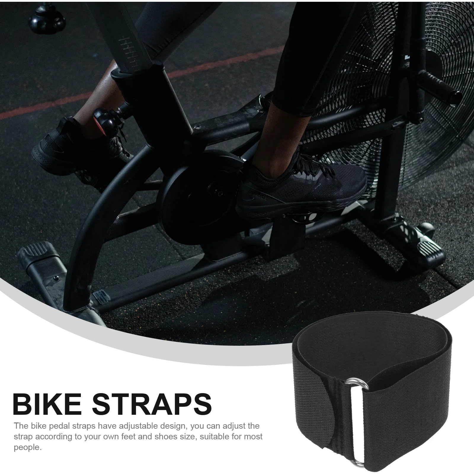 

2pcs Adjustable Bike Pedal Straps Replacement Universal Anti-Slipping Footrest Belts Durable Blending Fabric Cycling