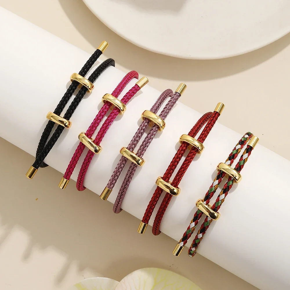 High Quality Wire Rope Bangle for Women Colorful Handmade DIY Men Bracelets Adjustable Rope Bracelet Jewelry Wholesale
