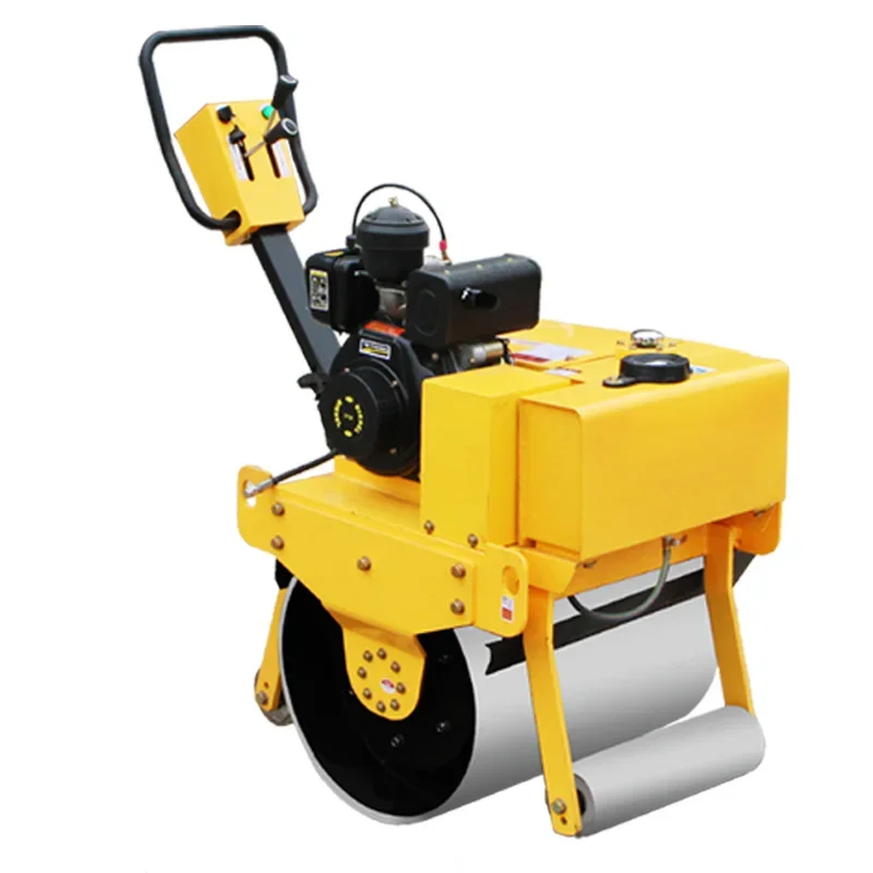 Walking behind single drum vibratory compressor engine 5hp small roller compactor 330kg hand compact mini road roller