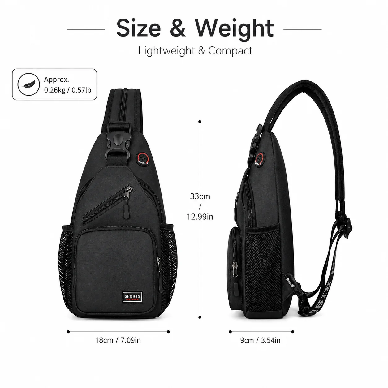 Women's Convertible Sling Backpack Crossbody Chest Bag with Multiple Pockets Bottle Holders for Travel Walking Daily Use view 5