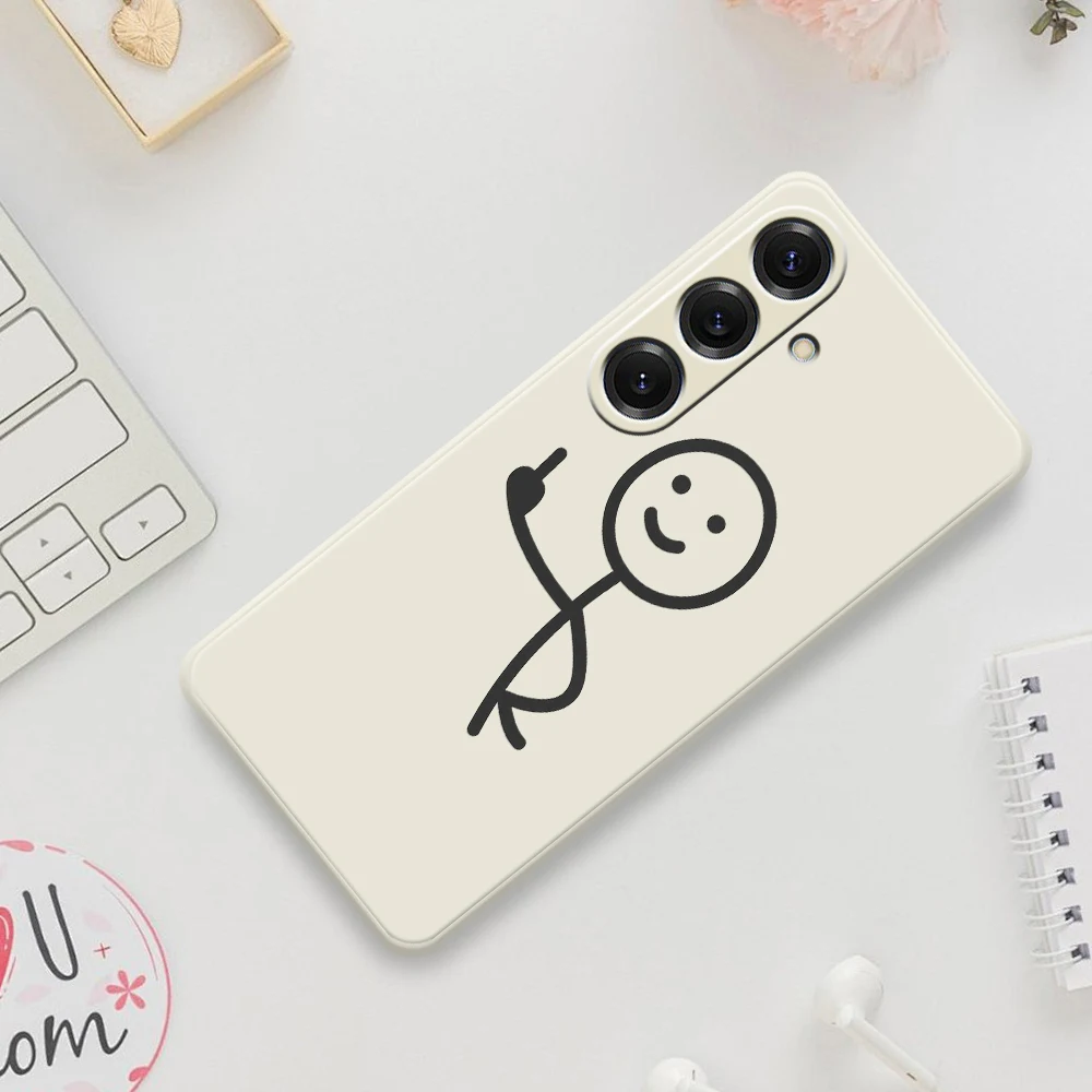 Eenvoudige Schets Telefoon Case Voor Samsung Galaxy S25 S24 S23 S22 S21 S20 Ultra Plus S20FE S21FE S23FE S24 FE S10 Plus Soft Cover