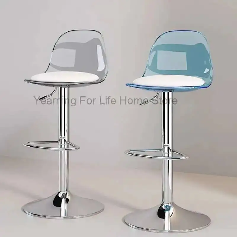 

Nordic Swivel Bar Chairs Modern Acrylic Adjustable Reception Bar Chairs High Stool Minimalist Design Home Furniture Cadeira LLBC