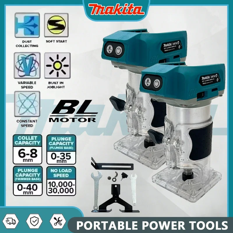 Makita DRT50 Cordless Trimmer Rechargeable Brushless Woodwork Engraving Milling Slotting Tool Original Trimming Machine