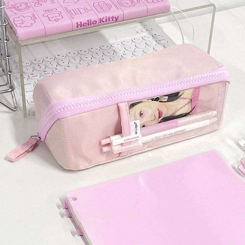 Large Capacity Pencil Bag Aesthetic School Big Pouch Girl Cute Stationery Holder Bag Children Pen Case Students School Supplies