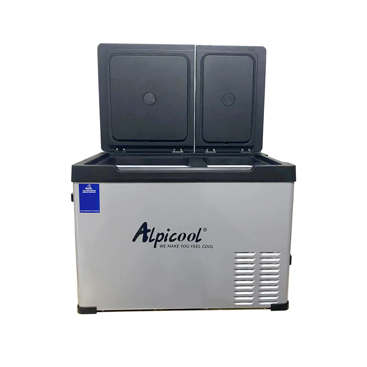 

Double temperature double door car home refrigerator, refrigerated and refrigerated car dual-purpose refrigerator, small freezer