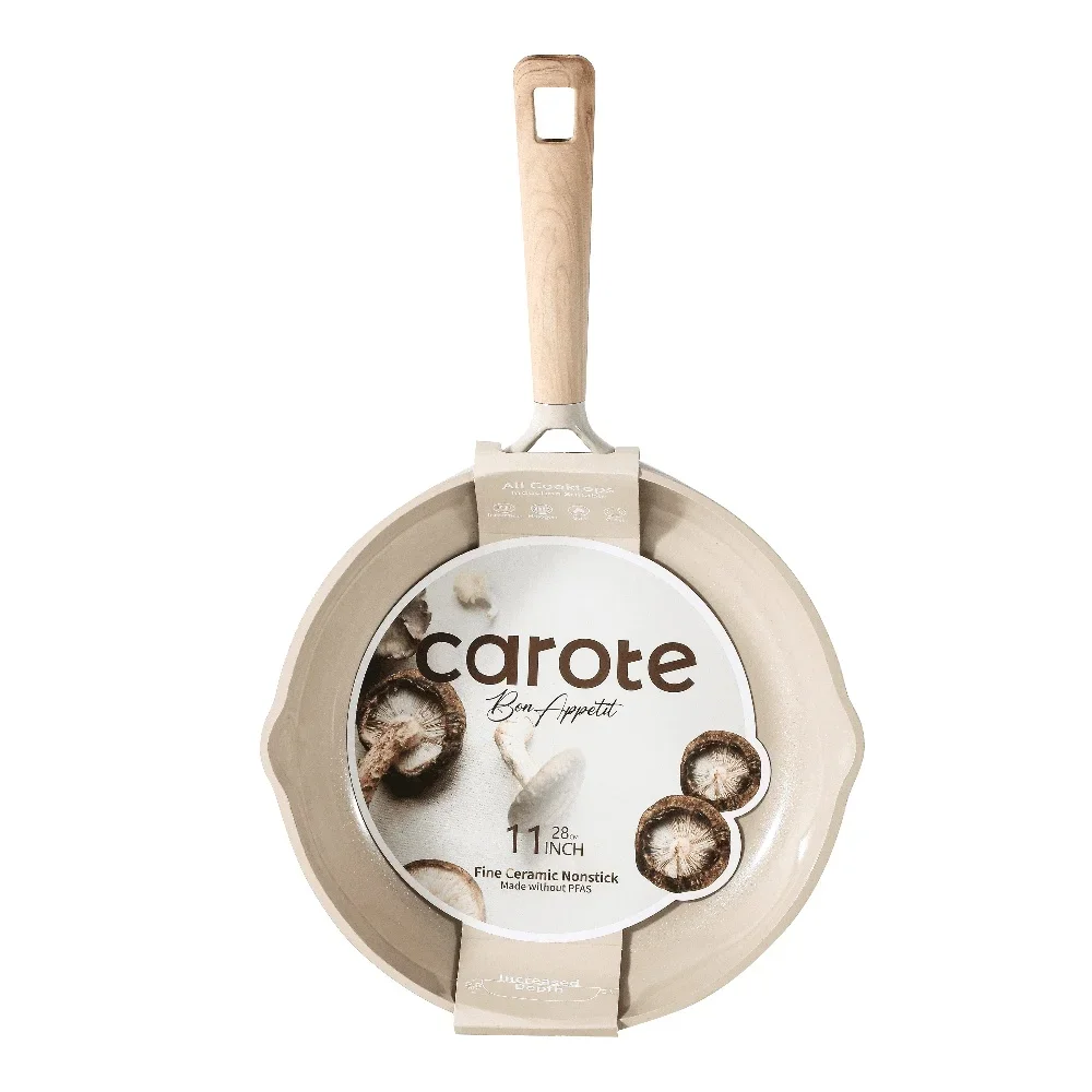 Frigideira de cerâmica antiaderente premium, frigideira por indução, sem toxinas, fácil limpeza, panelas pesadas, adequada para todos os fogões