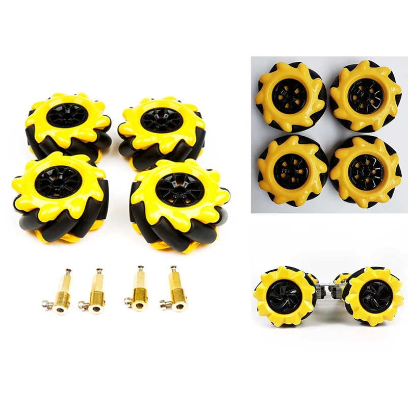 60Mm Plastic Mecanum Wheel Omnidirectional Smart Robot Car With Hub Motor Connector For Arduino For Raspberry Pi Motor