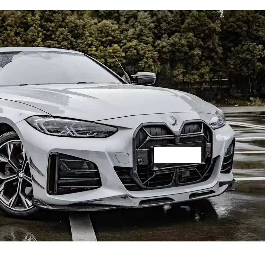 لسيارات BMW 4 Series G26 425 440li ألياف الكربون المصد الأمامي للسيارة كلبشة سبويلر الناشر الجبهة الشفة الذقن أربعة أبواب طقم الجسم