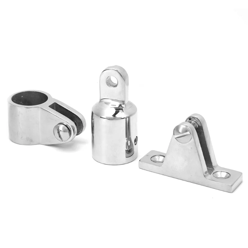 16 Pcs 3-Bow Bimini Top Accessory Hinge Mount Jaw Slide Bimini Top Eye End Kit 25mm/1in