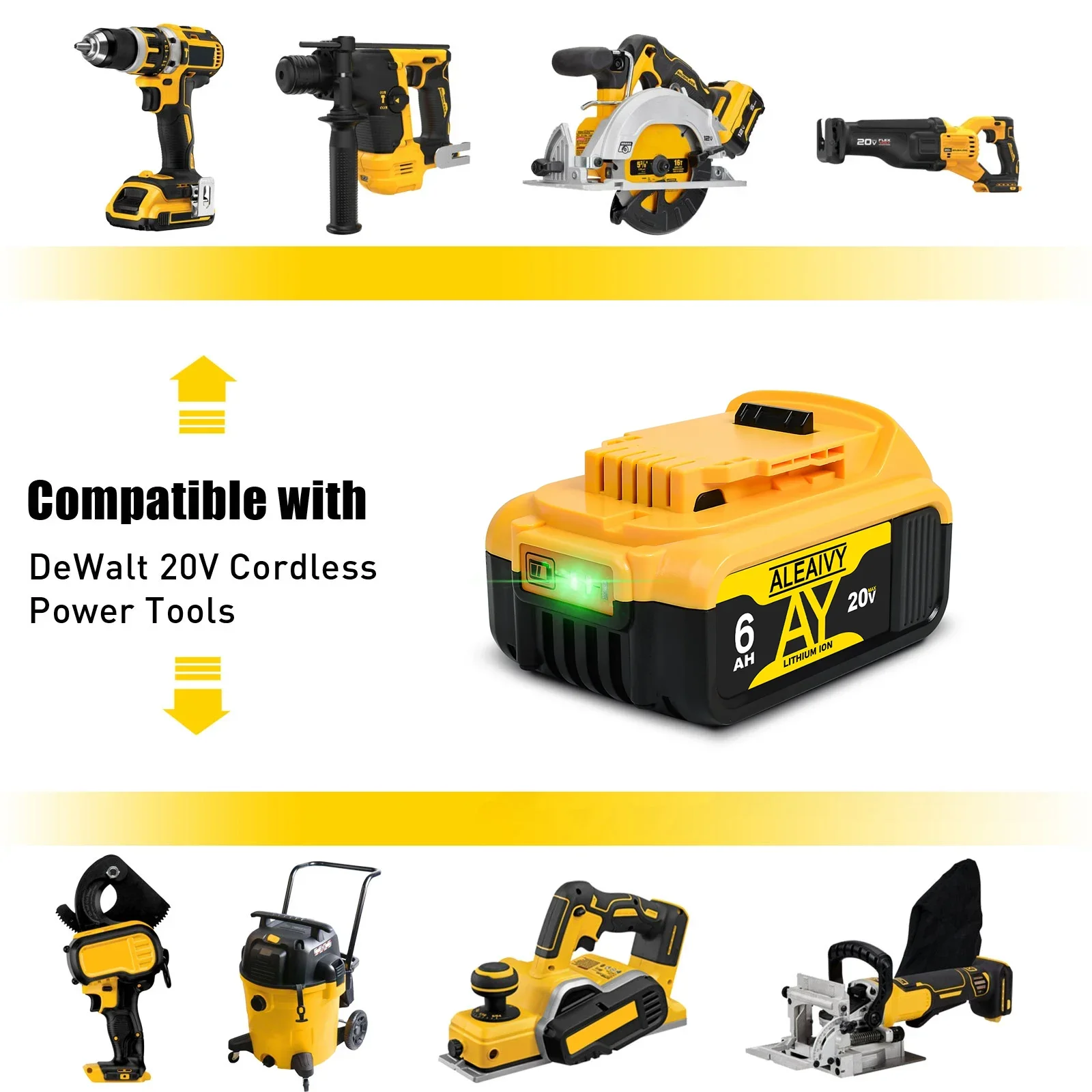 Идеальная совместимость 18 вольт 20 в Ач для инструментов Dewalt Max DCB205 DCB206 DCB204 DCB200 DCB182 DCB180 DCB230 DCD DCF серии DCG