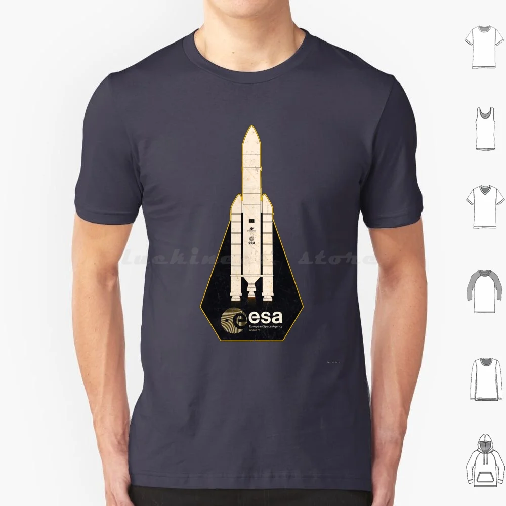 Esa Ariane Rocket Patch European Space Agency T Shirt 6xl Cotton Cool Tee Esa European Space Agency Rocket Ariane Cool