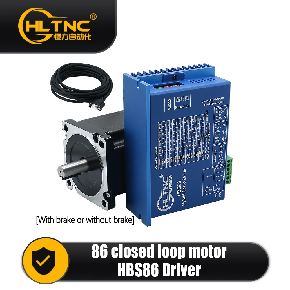 

Nema34 Close Loop Stepper Motor 86HB250-82/118/152B & HBS86 Drive &3M Encoder Cable 4.5/8/12N.m 643/1143/1714Ozin For CNC Router