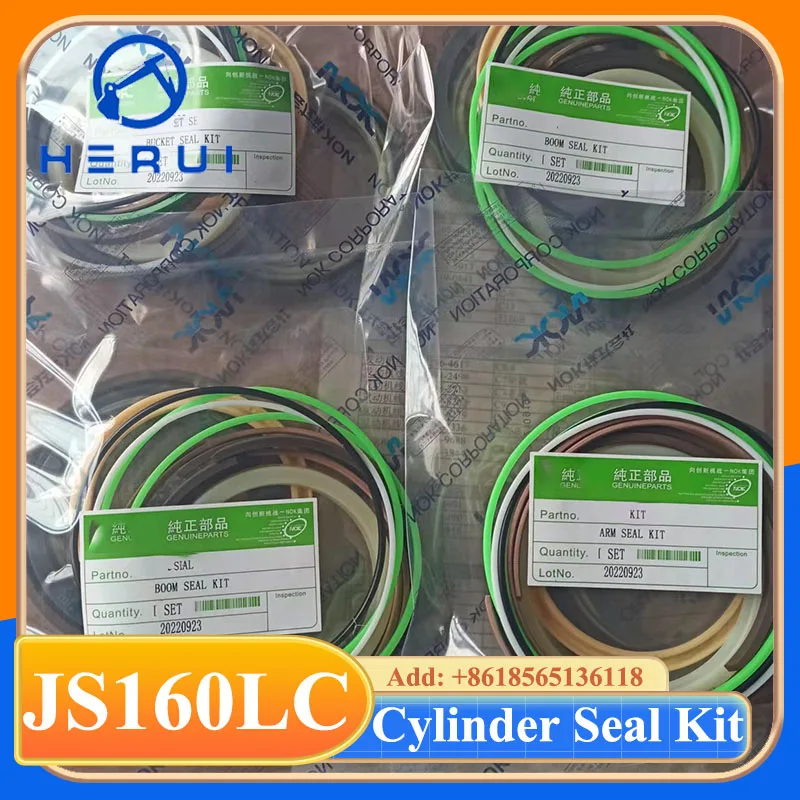 

4Sets JS160 JS160LC Boom Bucket Arm Cylinder Seal Kit for Excavator Hydraulic Parts Repair Oil Seal