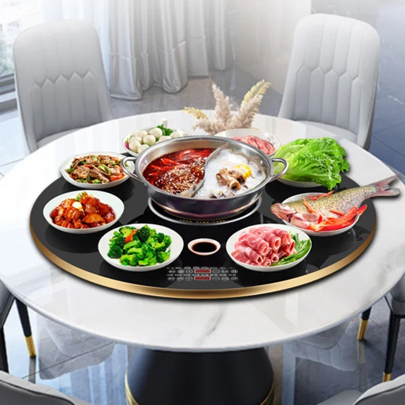 Dining Table Heating Pad Automatic Rotating Plate Induction Cooker Hot Pot Heating Board Meal Insulation Board Board Artifact