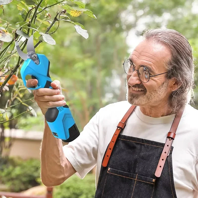 

Shears Rechargeable with 2 Battery Cordless Electric Orchard Scissors Lithium Pole Trimmer Trees Pruner