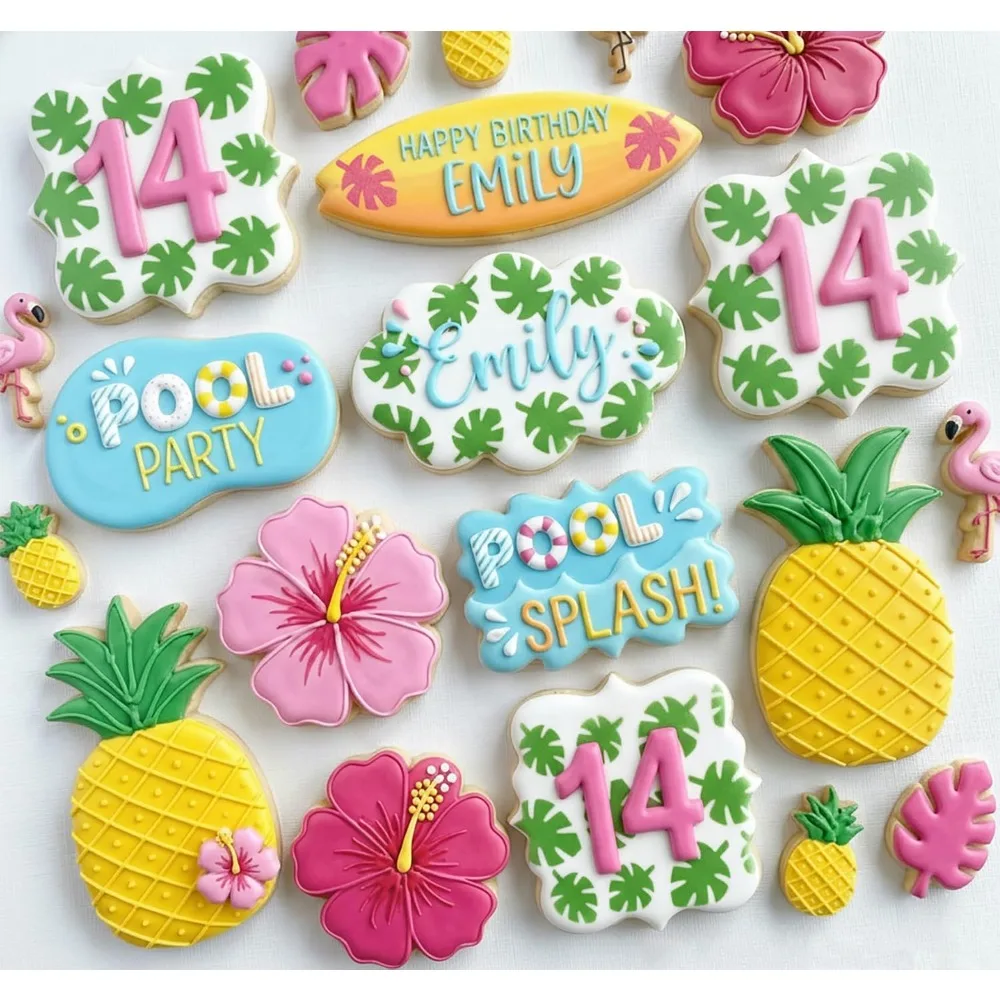 12Pcs Fruit Floral Geometric Cookie Stencils, Reusable PET Template for Baking Decor, DIY Painting, Card Craft & Home Ornament