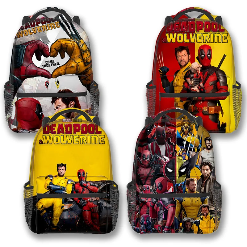 Deadpool Wolverine Boy School Backpack Marvels Movie Schoolbag Travel Outdoor Bag Cool Superhero Knapsack Portable Bags Gifts