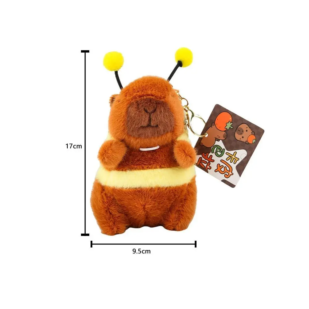 ของขวัญวันเกิดการ์ตูน Capybara ตุ๊กตาพวงกุญแจ Bees Capybara เดสก์ท็อปเครื่องประดับกระเป๋าเป้สะพายหลังจี้รถตกแต่งหัวเข็มขัด