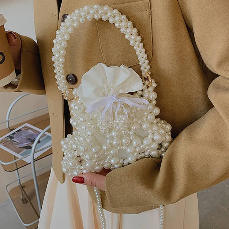

Handmade beaded Crossbody Bag Cute pearl Evening Clutch Bags With Beaded Strap Wedding Party Luxury purse And Women Handbag 2025