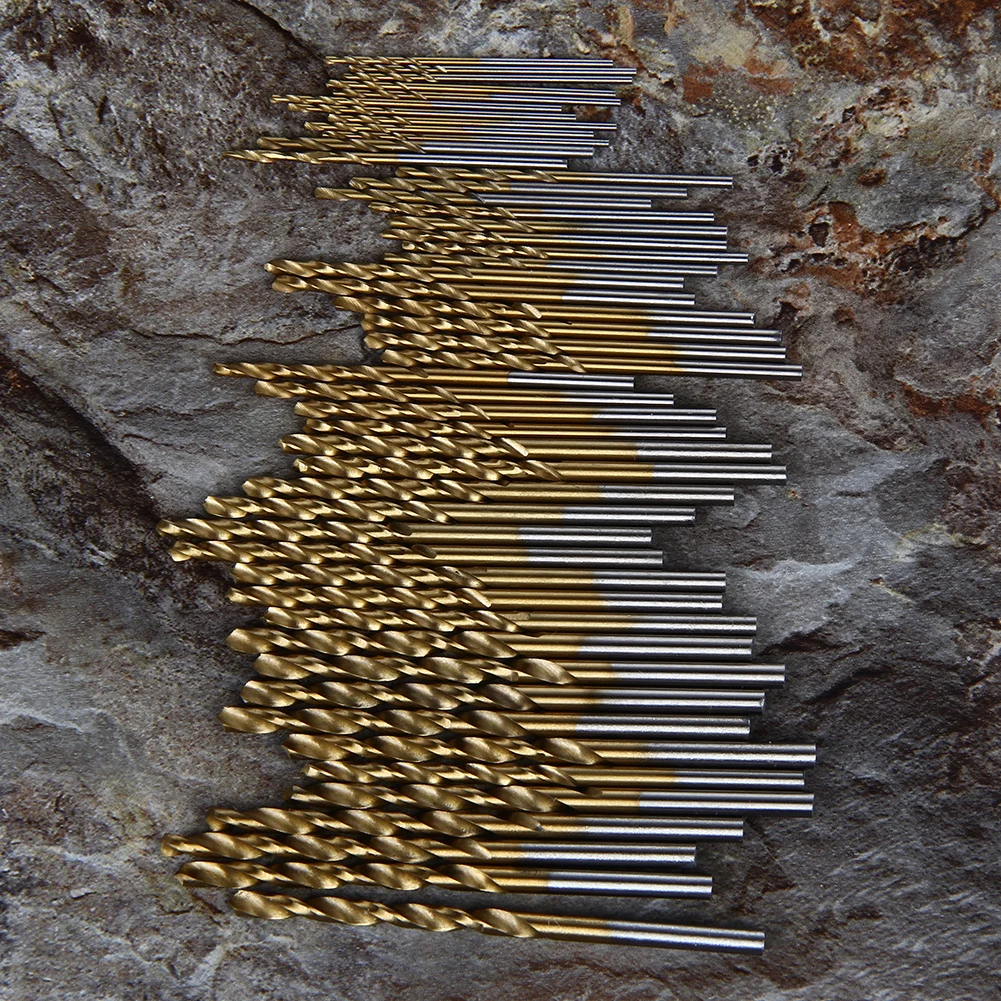 50pcs Metal Drill Bits High Speed Steel Auger Drill Bits High Hardness Wear-resistant for Hardwood Plastic Rubber