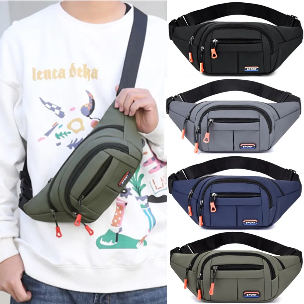 

Men Outdoor Waist Bag Waterproof Waist Bum Fanny Pack Male Crossbody Bags Travel Running Jogging Belt Pouch Phone Bag Chest Bags