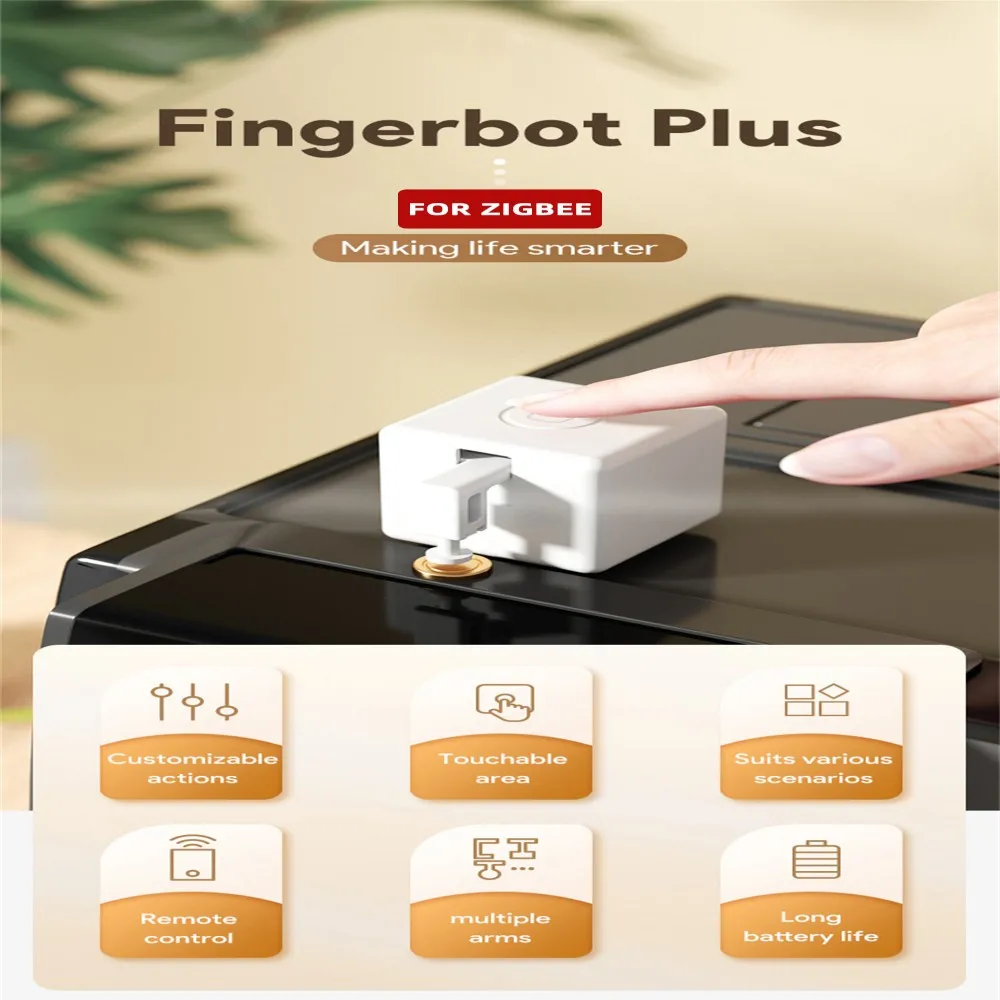 Zigbee Tuya Fingerbot Plus tombol saklar Fingerbot pintar Tombol Pusher pengatur waktu hidup cerdas kontrol suara bekerja dengan Alexa Google Assistant