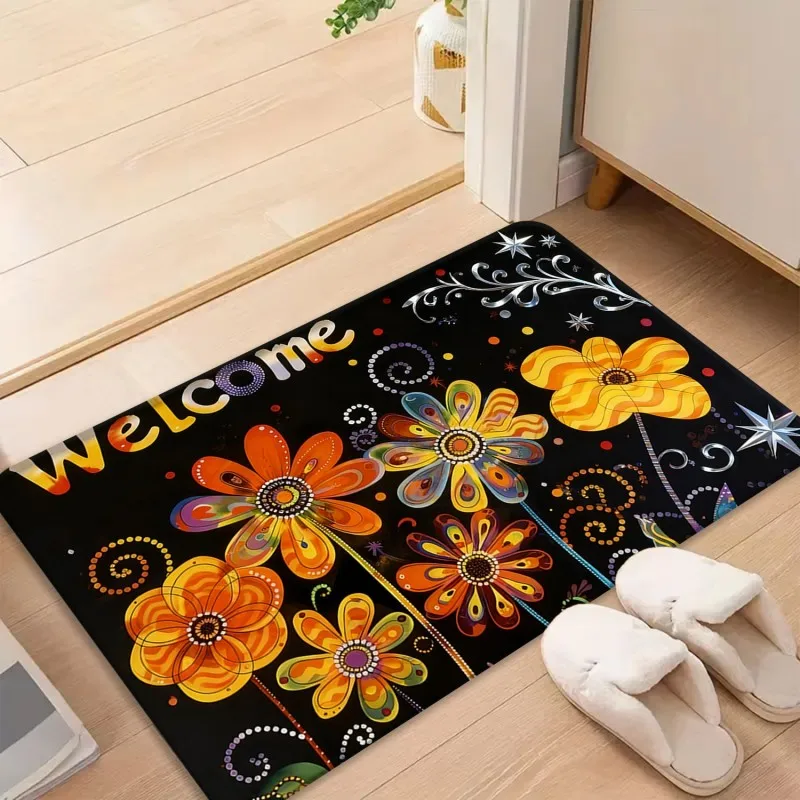 Airport Sign Retro Style Dark mat Arrivals Departures Plane Arrow Road Sign Print Non Slip Home Entrance Decor Doormat