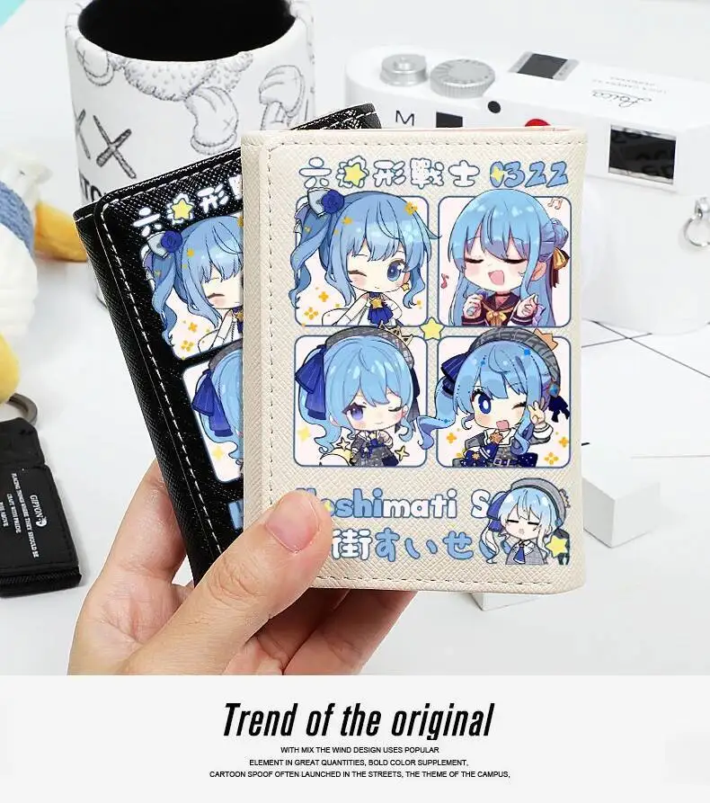 

Hololive Vtuber Student Triple Fold Girl ID Bag Card Holder Coin Purse Ladies Wallets Cartoon Bags