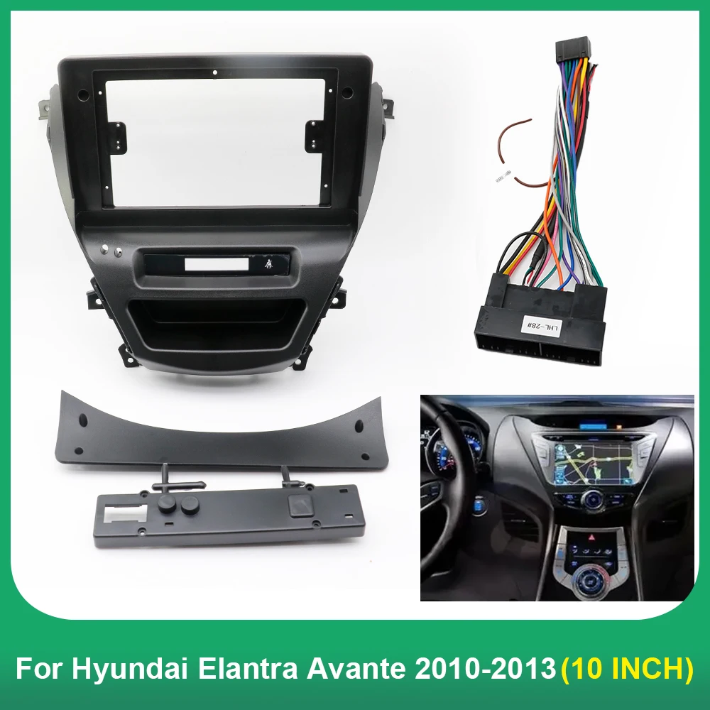 10 Inch Car Frame Fascia Adapter Android Radio Dash Fitting Panel Kitr For Hyundai Elantra Avante 2010-2013