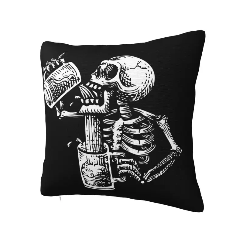Modern Drunk Skull Throw Pillow Covers Home Decorative 3D Printed Sofa Chair Beer Quotes Cushion Cover Polyester Cozy Pillowslip