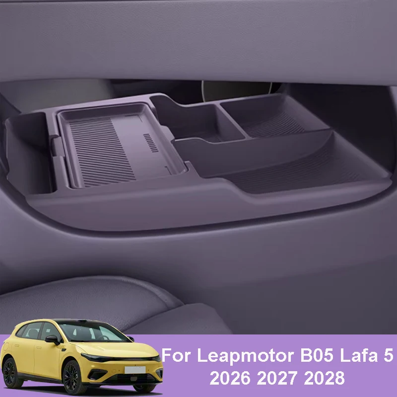 

For Leapmotor B05 Lafa 5 2026 2027 2028 Car Interior Decoration Accessory Armrest Box Storage Center Console Lower Storage Box