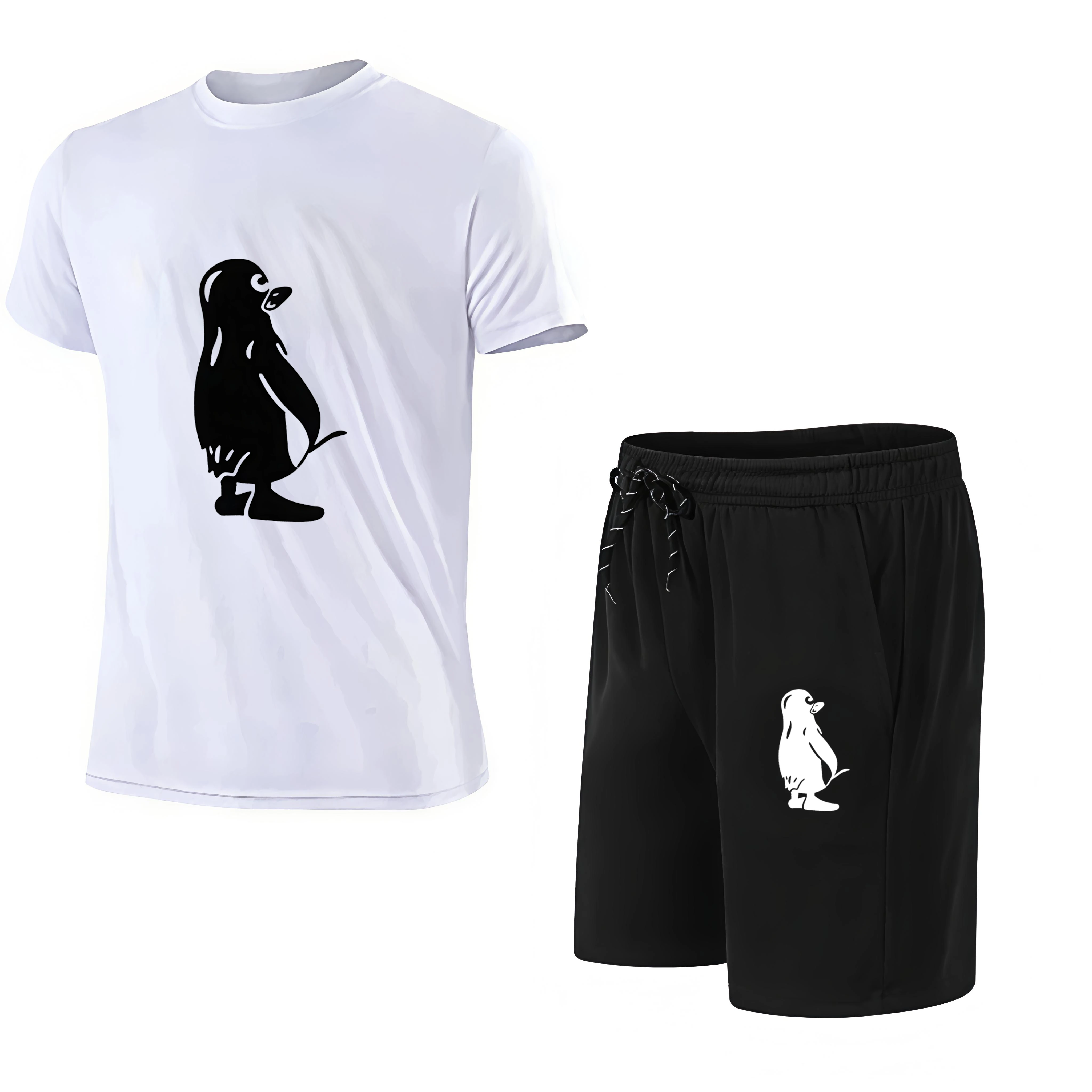 

2026 hot trend men's summer mesh T-shirt set, high-quality casual and fashionable short sleeved shorts set for men