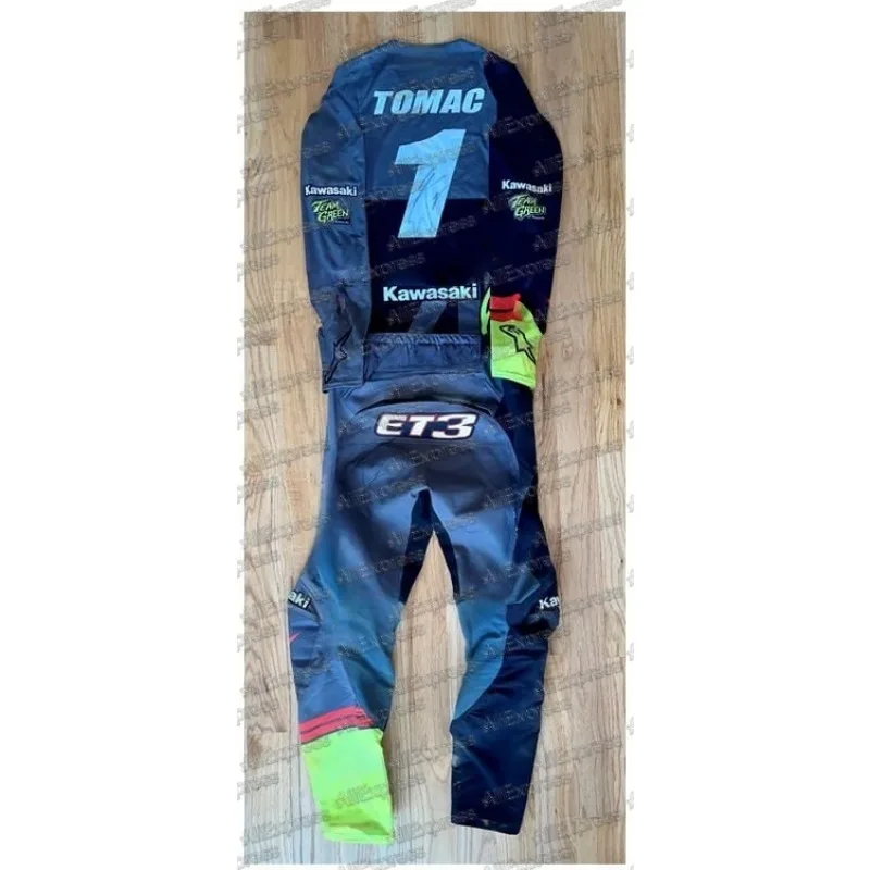 

Кавасаки # 3 TOMAC 2025 мотоциклетный трикотаж для горного велосипеда, гоночный спортивный дышащий впитывающий пот комплект с длинными рукавами и брюками