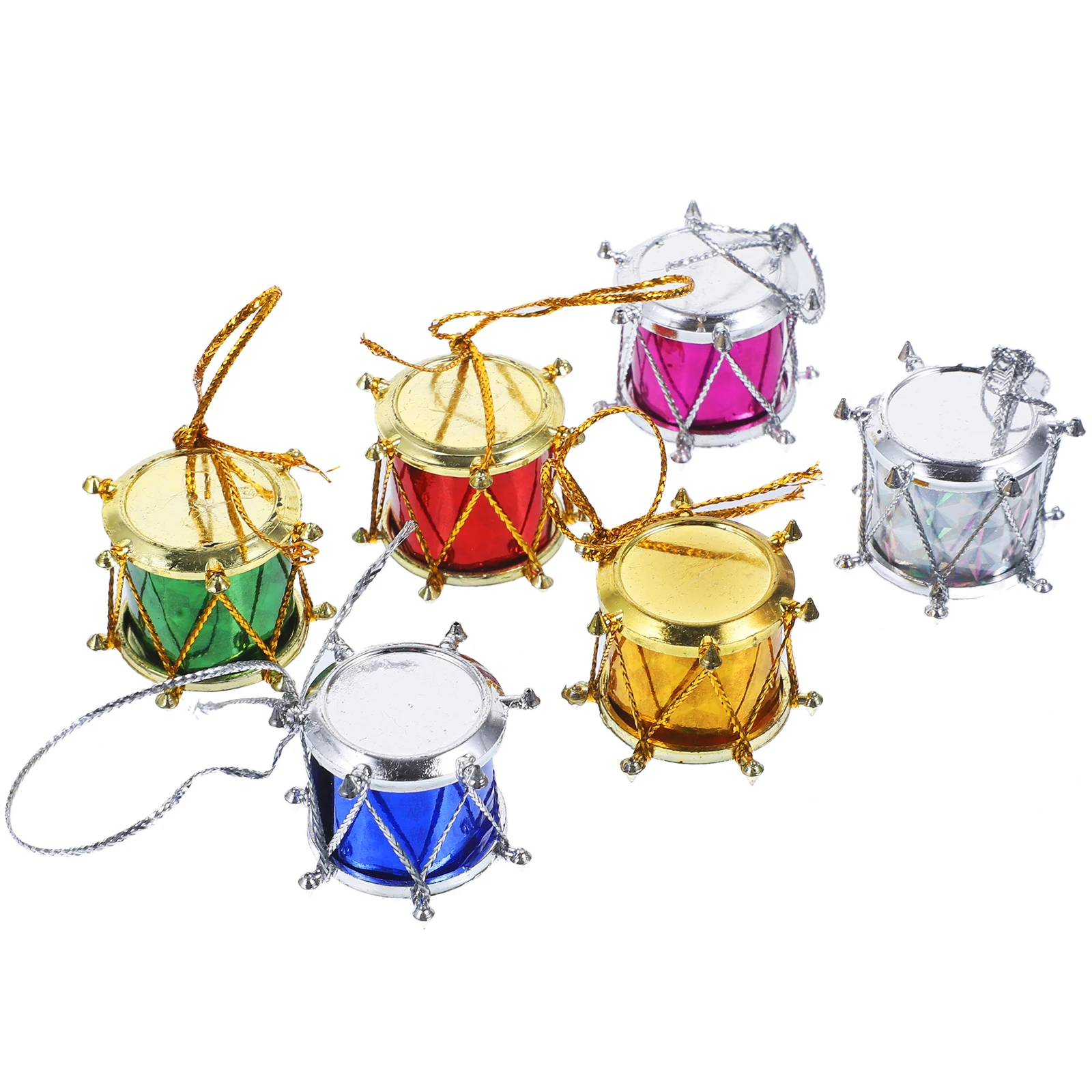 

12 Pcs Drum Christmas naments Hanging Christmas naments Decoration Plastic Tree Decor Pendants Party Wedding