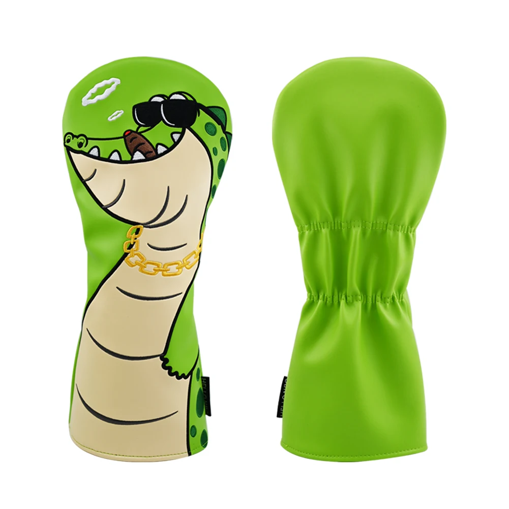 نادي الغولف سائق شعار مخصص التطريز التطريز بولي Leather الجلود مضرب جولف الممر الخشب الهجين غطاء جولف رئيس يغطي شعار مخصص