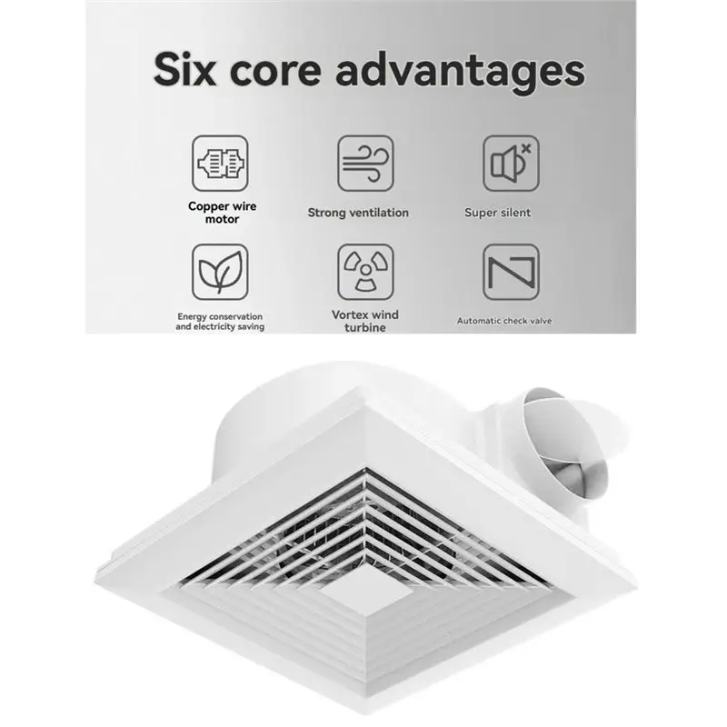 [Special Offer] 6 Inch Ceiling Exhaust Fan Ventilation Fan Exhaust Fan For Bathroom Kitchen Toilet Duct Ventilator